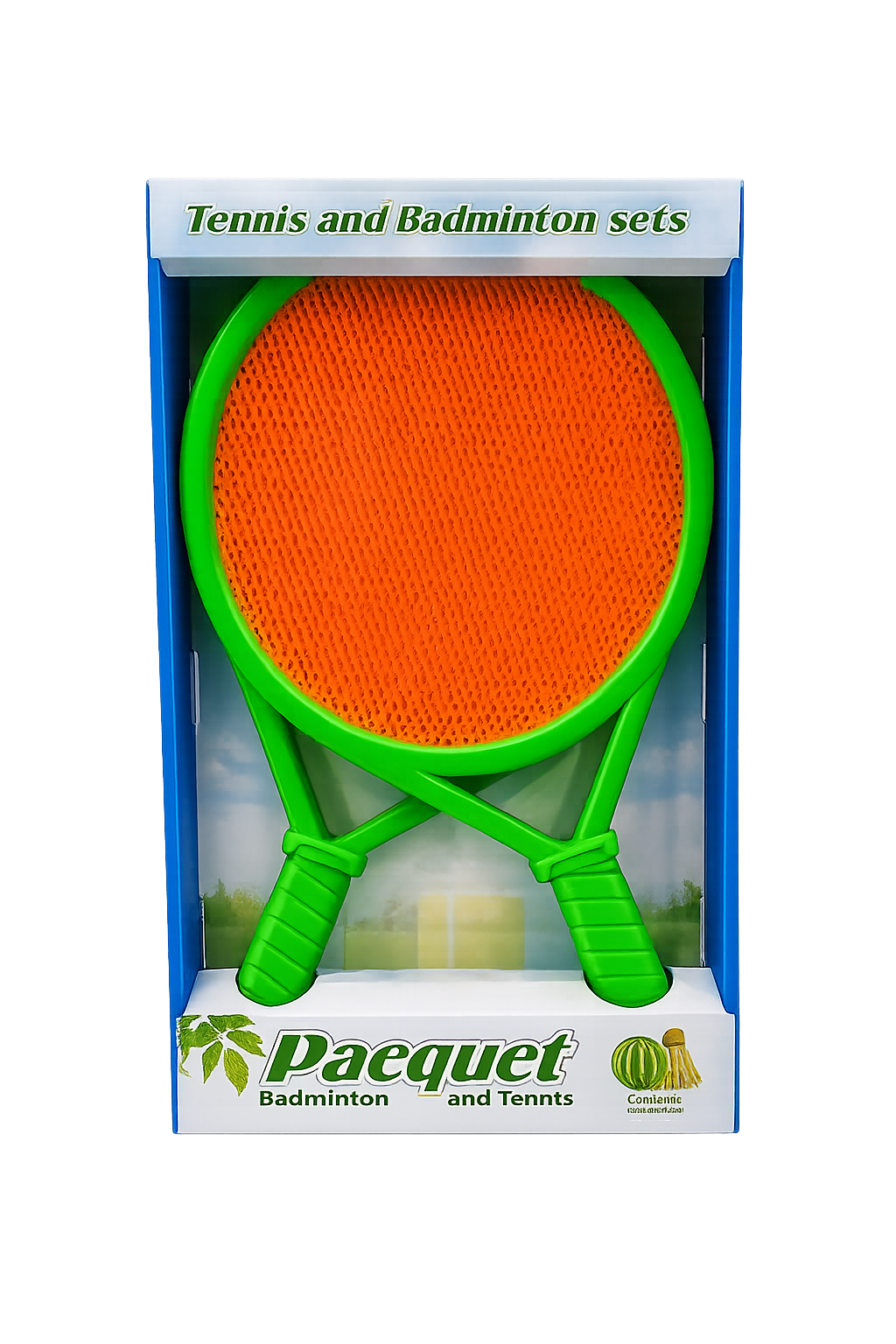 Plastic toy tennis rackets with set