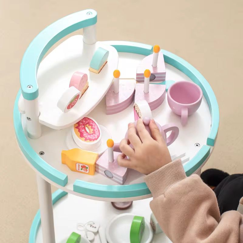 სათამაშო სამზარეულოს ხის ჭურჭელი