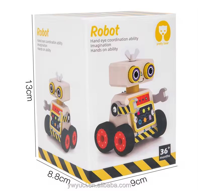 Wooden toy robot