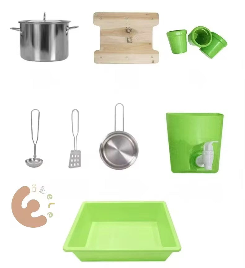 ეზოს ხის სათამაშო სამზარეულო