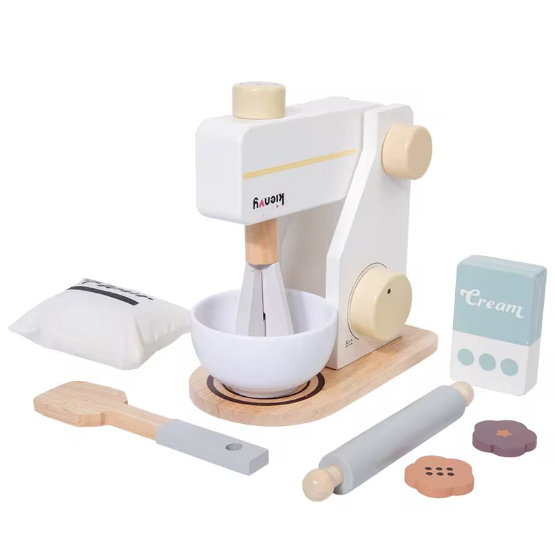 Wooden toy mixer