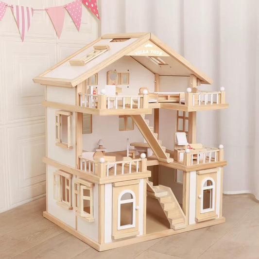 Wooden toy villa
