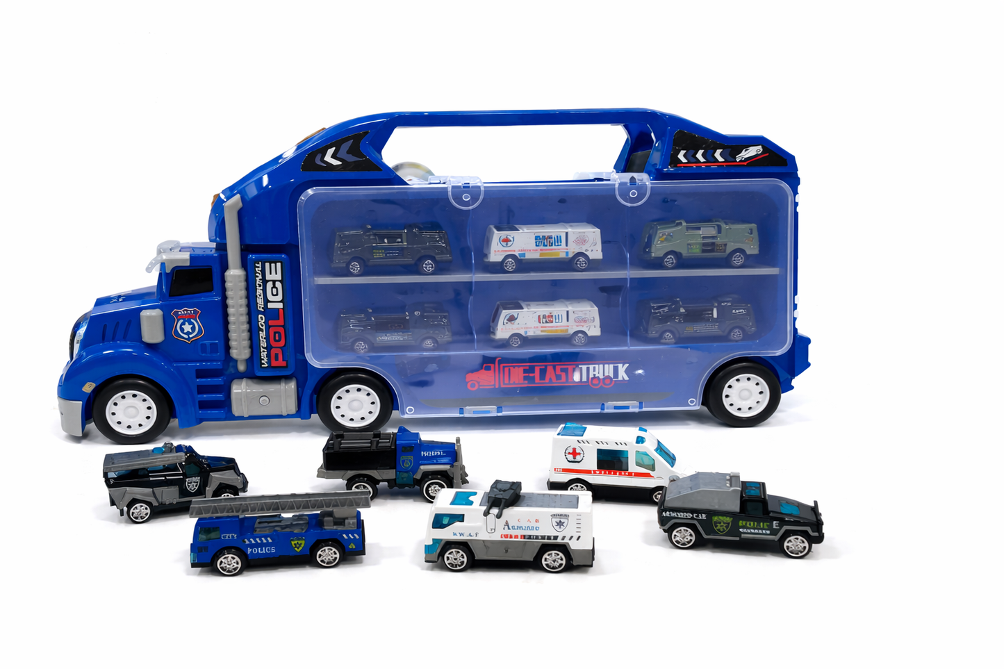 სათამაშო მეტალის მანქანა ნაკრებით