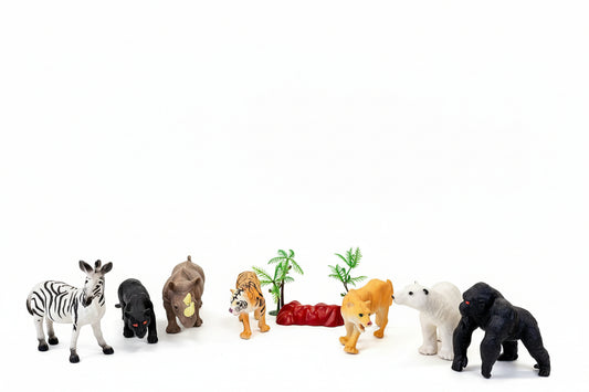 გარეული ცხოველების ნაკრები (11 დეტალი)