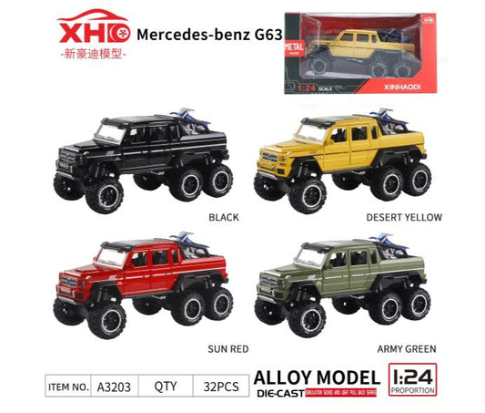 Mercedes-Benz G63 6×6 პიკაპი 1:24 მეტალის მოდელი