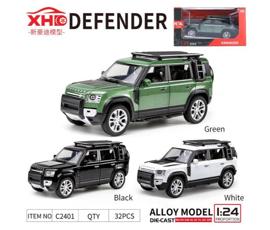 Land Rover Defender 110 1:24 მეტალის მოდელი