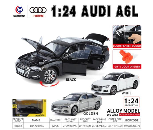 Audi A6L 1:24 მეტალის მოდელი