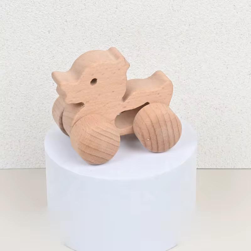 ხის ბორბლებიანი სათამაშო