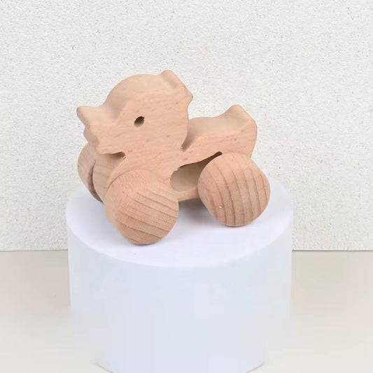 ხის ბორბლებიანი სათამაშო