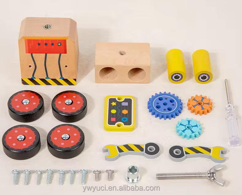 Wooden toy robot