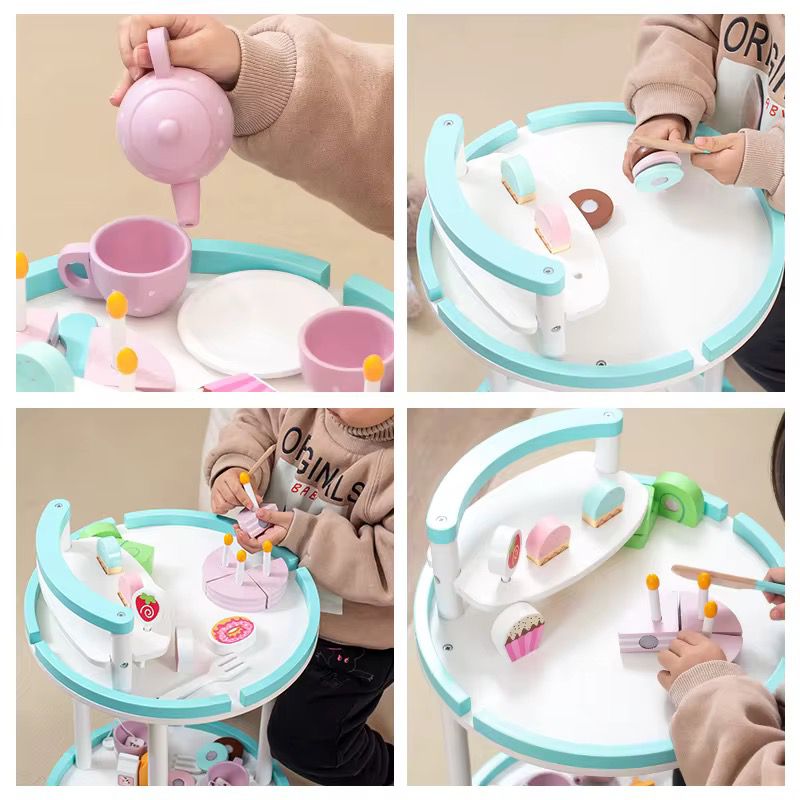 სათამაშო სამზარეულოს ხის ჭურჭელი