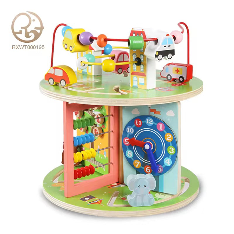 Wooden bead winding toy