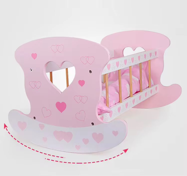 ხის სათამაშო აკვანი