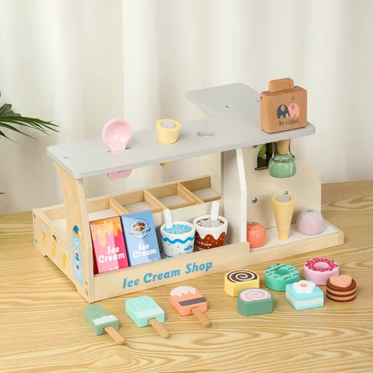 Wooden toy ice cream maker