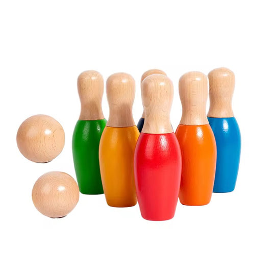 Small wooden bowling alley