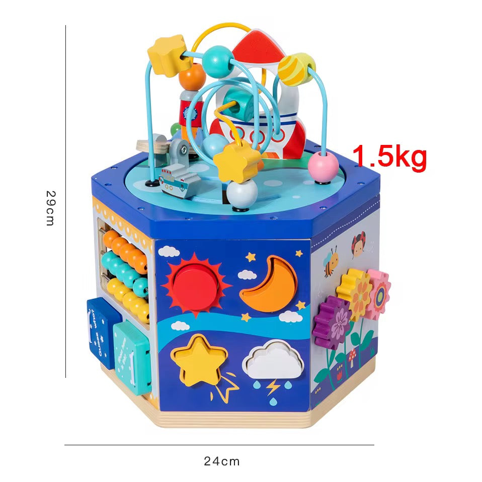 ხის მძივებიანი გრაგნილი სათამაშო