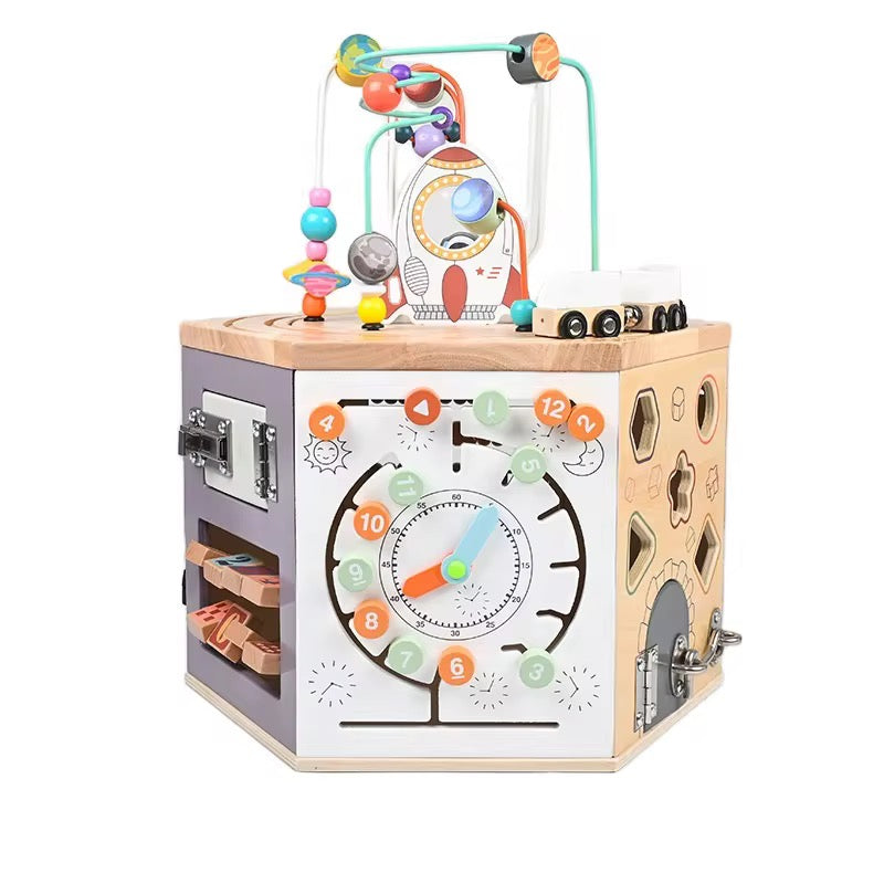 ხის მძივებიანი გრაგნილი სათამაშო