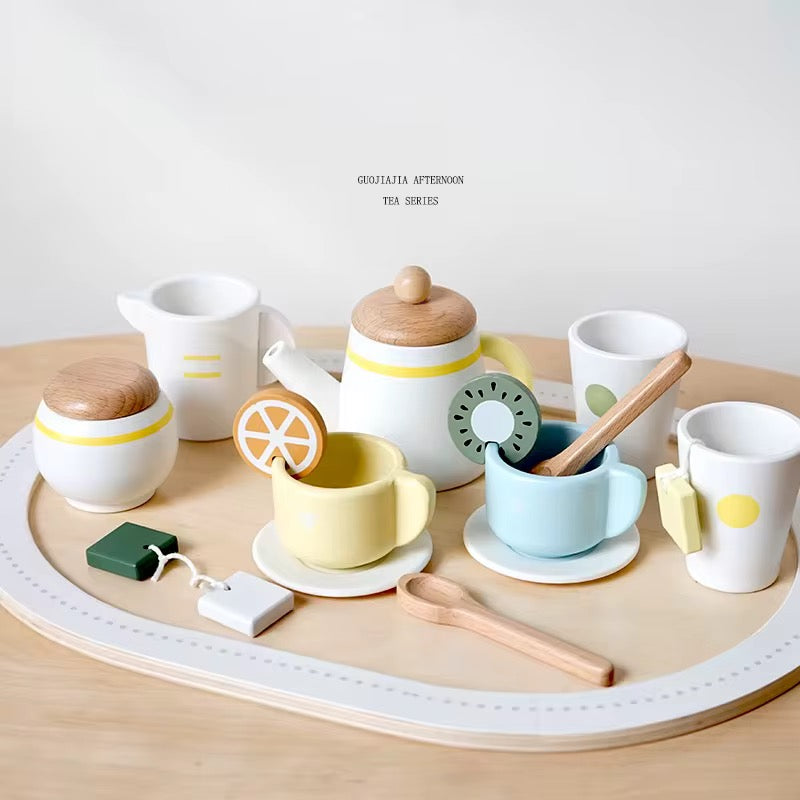 Wooden tea toy set
