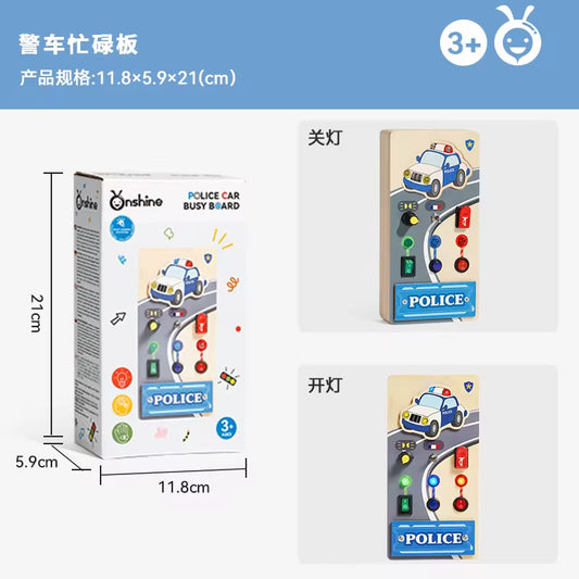 Wooden police toy car