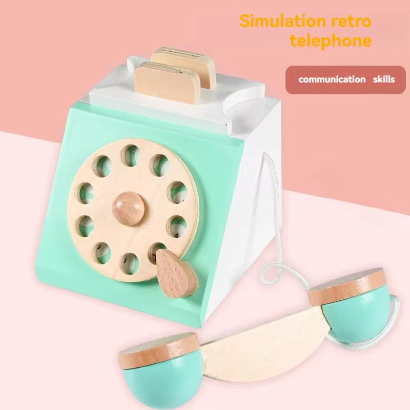 ხის სათამაშო ტელეფონი