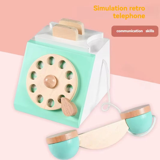 ხის სათამაშო ტელეფონი