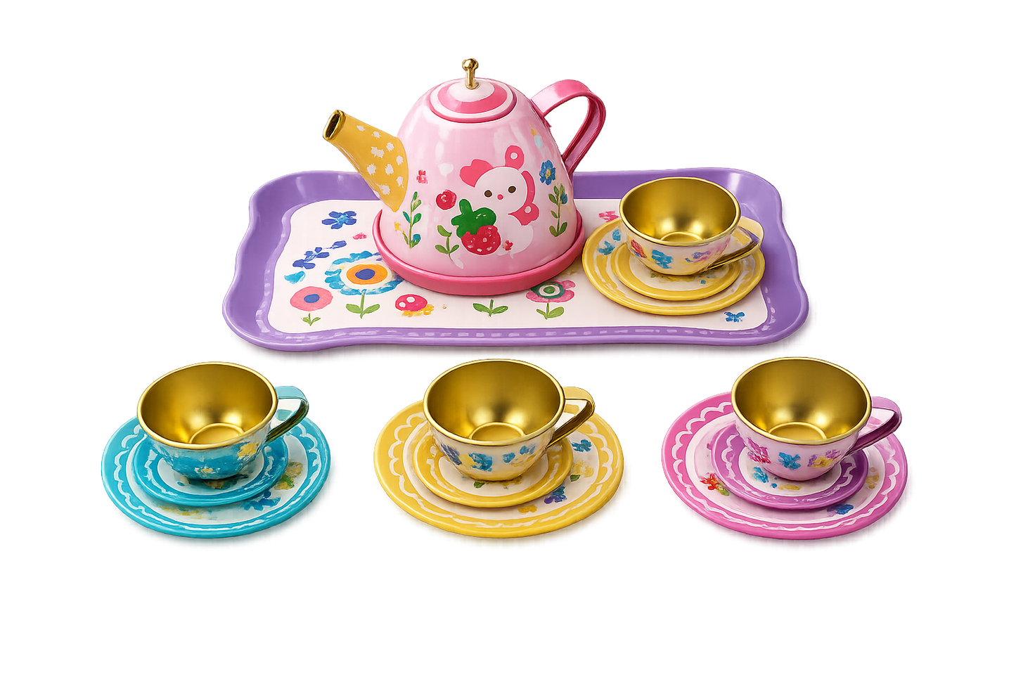 Toy metal cutlery set