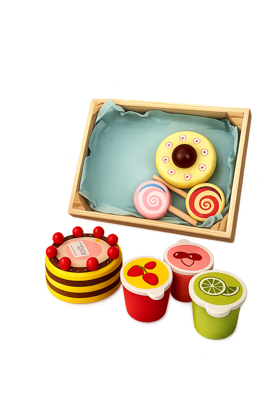 ხის ტკბილეულის ნაკრები