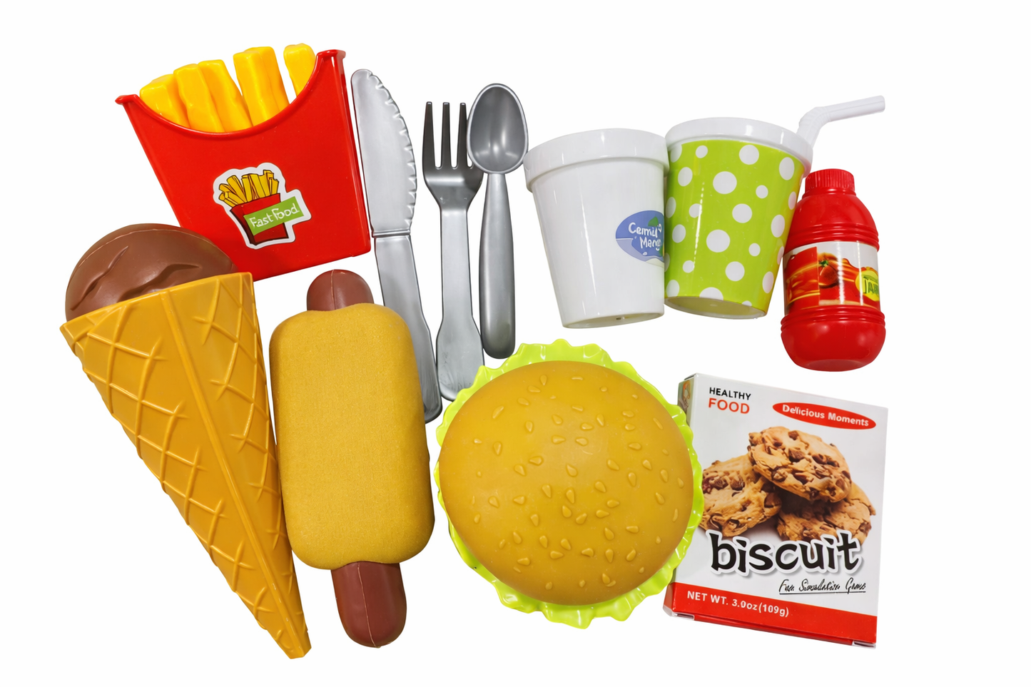 Plastic burger set