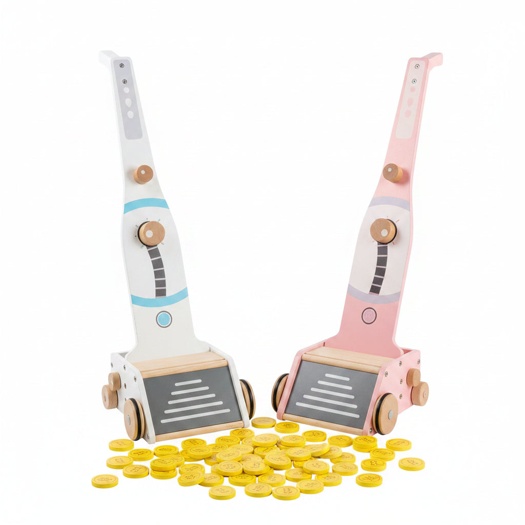 Wooden toy vacuum cleaner