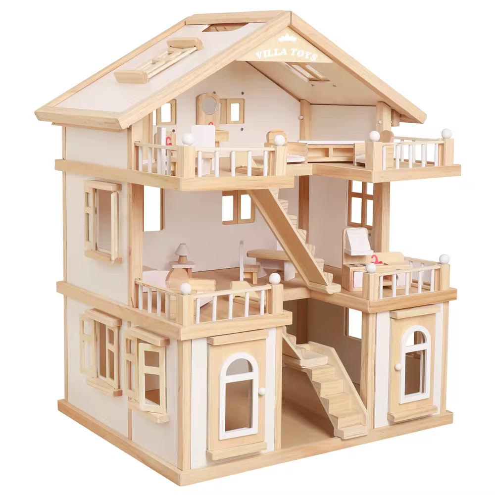 Wooden toy villa